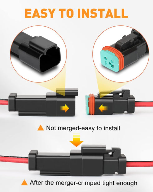 NAOEVO 2 Pin DT Connectors Waterproof, 2 Wire Connector 16 AWG Automotive Electrical Connector, 2 Pin Connectors Male and Female Wire with Heat Sh...
