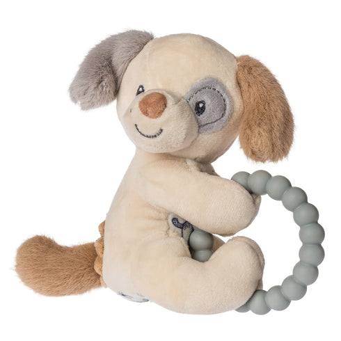 Mary Meyer Soft Baby Rattle with Soothing Teether Ring, 6-Inches, parky Puppy...