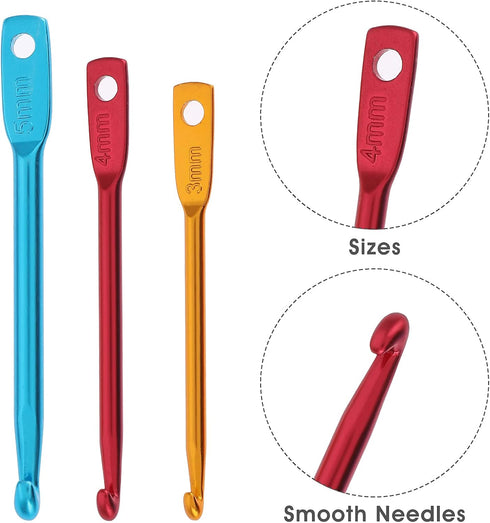 WLLHYF 6 Pcs Crochet Hook Keychain 3/4/5mm Portable Crochet Keychains Kit Mini Creative Keychains Zinc Alloy Key Chain DIY Crafts Knitting Needle ...