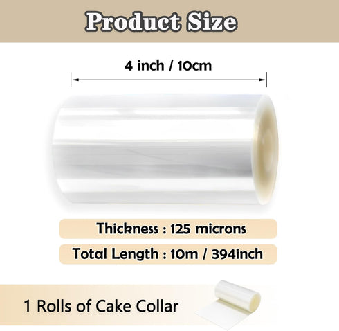Cake Collars, Transparent Cake Rolls, 4 x 394inch Acetate Cake Collar Roll DIY Acetate Sheet Transparent Chocolate Mousse Collar Surrounding Edge ...