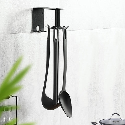 Utensil Hooks, 360 Rotatable Kitchen Utensil Rack Hangers Hooks Stainless Steel Wall Mounted with 10 Hooks for Cabinet Kitchen Bathroom...