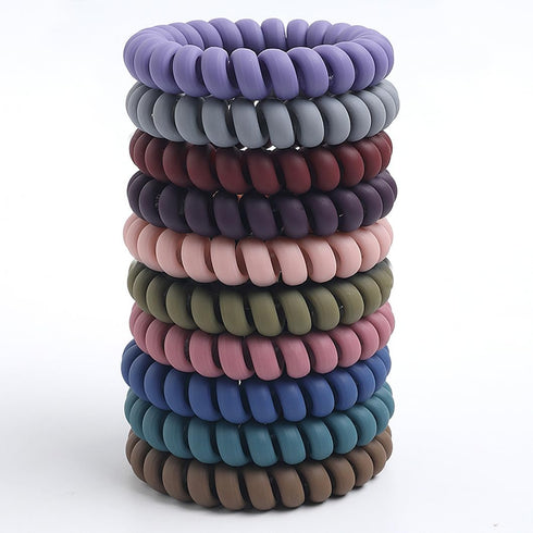 Spiral Hair Ties 20 Pieces No Crease Coil Hair Ties No Damage Phone Cord Hair Ties Elastics Hair Coils Traceless Plastic Hair Bands Spiral Bracele...