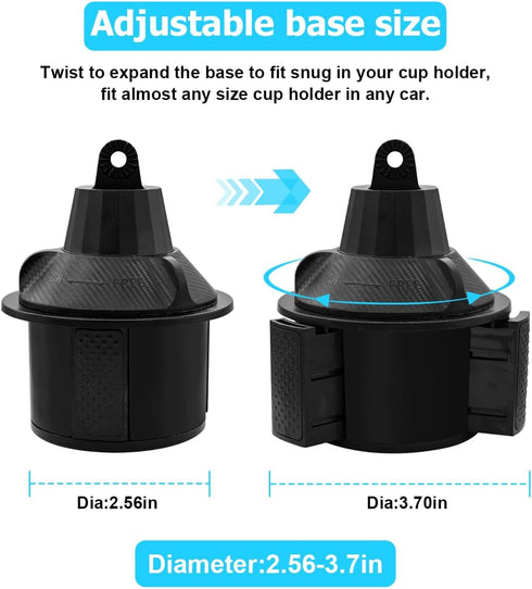 Car Cup Holder Phone Mount, Automotive 360° Rotatable Adjustable Gooseneck Height Cell Phone Cradle Mount with Extendable Cup Base Holder, Univers...