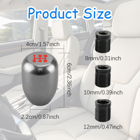 Car Gear Shift knob, Manual Transmission Shift Knob, Car Gear Lever Stick Shift Handle with Adapters, Aluminum Shift Knob, 5 Speed Shifter Knob Ge...