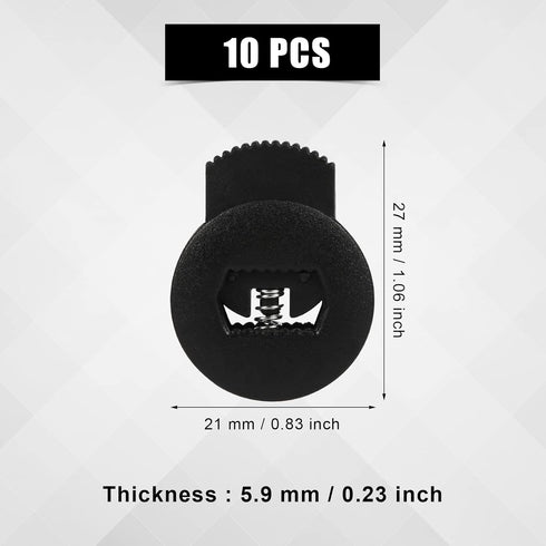 10pcs Baseball Glove Lace Locks, Black Lace Locks Gloves with Springs No Knot Required Strong Elasticity Plastic Cord Locks Baseball Glove Accesso...