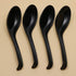 4 Pieces Black Soup Spoons, Japanese Spoons Soup, Plastic Soup Spoons, Rice Spoons, Chinese Wonton Soup Spoons...