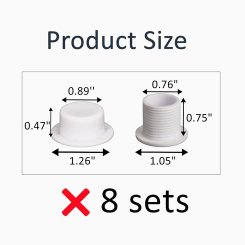 8 Sets Screw Replacement Buttons for Simple Southern Beach Bag, Replacement Rivets for Strap Hole Diameter Not Below 19.5mm Beach Bag (White)...