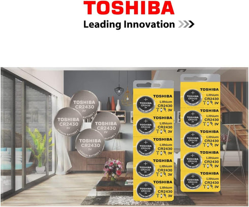 Toshiba CR2430 3 Volt Lithium Coin Battery (4 Batteries)...