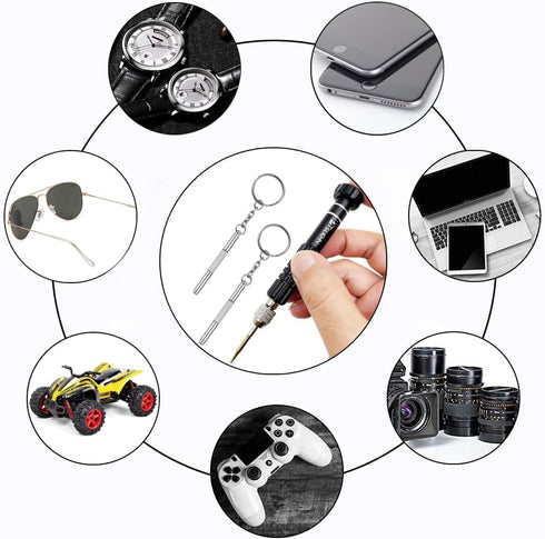 PTSLKHN Eyeglass Screwdriver, 5-in-1 Multifunctional Small Screwdriver, S2 Steel Glasses Screwdriver Kits for Eyeglass, Sunglasses, Electronics, C...