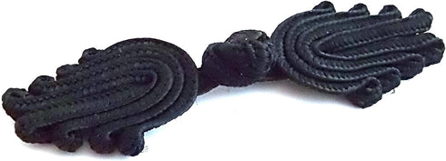 Chinese Frogs Button Closures Hook & Eye Fastener - Sewing Quilting Renaissance Dance Hawaiian Bridal Costumes Outfit Drapery Home Decor- Black-Cu...