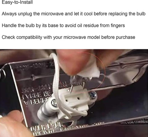 Swess 5 Pack WB08X10057 Microwave Oven Light Bulb Comaptible with GE General Electric, 130 Volts 50 Watt Halogen Lamp Replaces 1472417, AP4369133,...