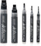 ZEYAR Acrylic Paint Marker Pens, 5 Different Point: Extra Jumbo Felt(15mm),Jumbo Felt(10mm), Medium Bullet(2-3mm), Fine(1mm), Extra Fine(0.7mm) (5...