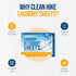 Free and Clear Laundry Detergent Sheets - 120 Loads Unscents Fragrance-Free, Paraben-Free, Plastic-Free, Compact, Liquidless for all Washing Machi...