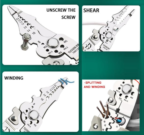 2024 New Multifunctional Wire Stripper Crimper Cable Cutter Pliers, Professional Electrical Wire Stripping Tool, Multipurpose Wire Stripper for El...