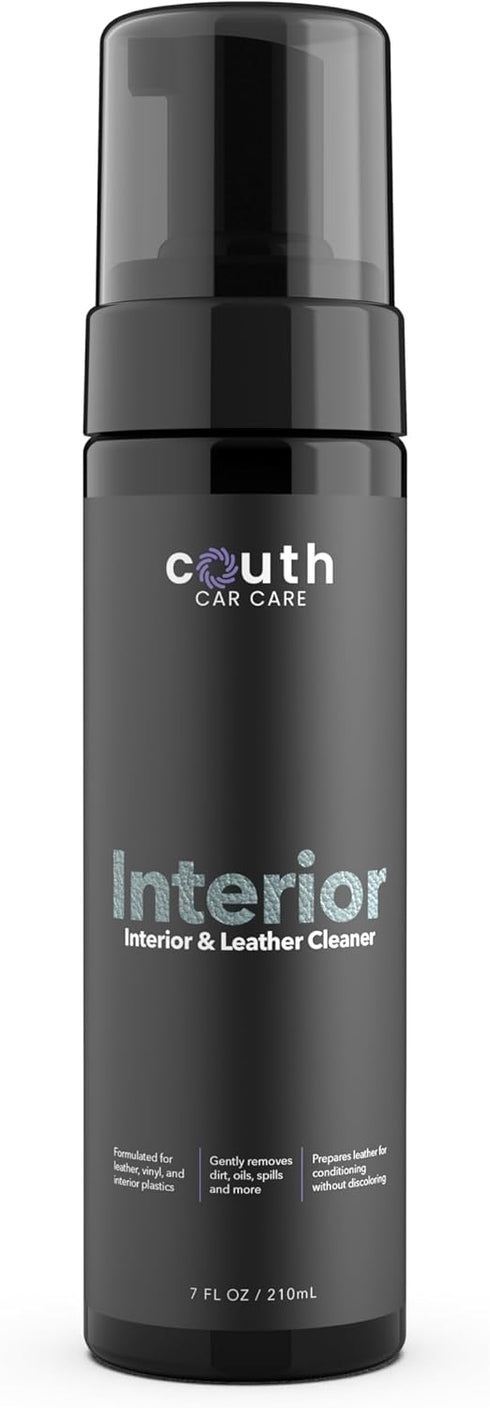 Couth Interior - Interior & Leather Cleaner | Foaming Powerful Cleaner for Car Seats, Leather, Vinyl, Plastic, Dash, Steering Wheel, and More - 7 ...