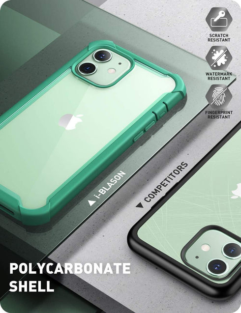 i-Blason Ares Case for iPhone 12, iPhone 12 Pro 6.1 Inch (2020 Release), Dual Layer Rugged Clear Bumper Case with Built-in Screen Protector(MintGr...