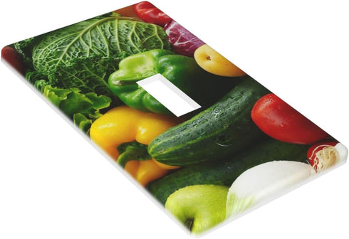 Kitchen Vegetables Single Light Switch Cover Decorative Wall Plates 1 Gang Toggle Switch Plate Covers for Home Dining Room Bedroom,4.50 x 2.76 Inc...