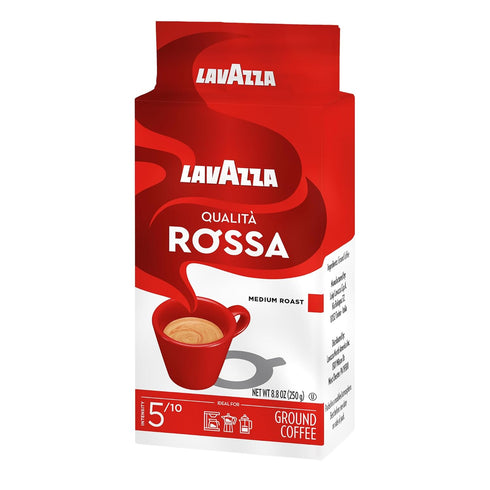 Lavazza Qualità Rossa Ground Coffee, Medium Roast, Arabica and Robusta Blend, 8.8 oz Brick...