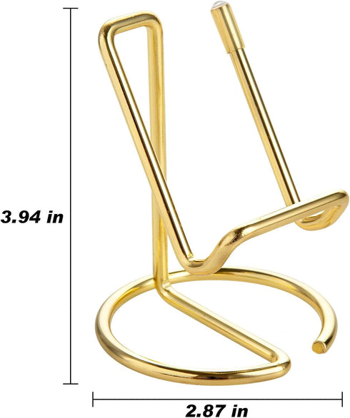 2 Pack Cell Phone Stand for Desk, Cute Metal Gold Cell Phone Stand Holder Desk Accessories, Compatible with All Mobile Phones, iPhone, Switch, iPa...