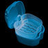 Blue Denture Case,Denture Bath Cup Case Box Holder Storage Soak Container,Denture Bath Box False Teeth Storage Box with Basket Net Container Holde...