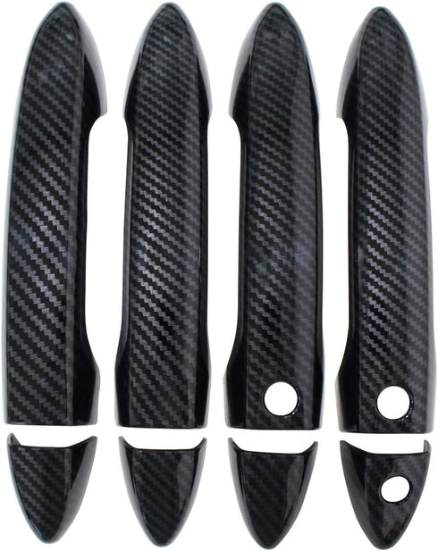 NewYall Front Rear Carbon Fiber Exterior Door Handle Covers for Honda Accord 2013-2017 Pilot 2016-2022 Ridgeline 2017-2022 Outer Outsied Left Driv...