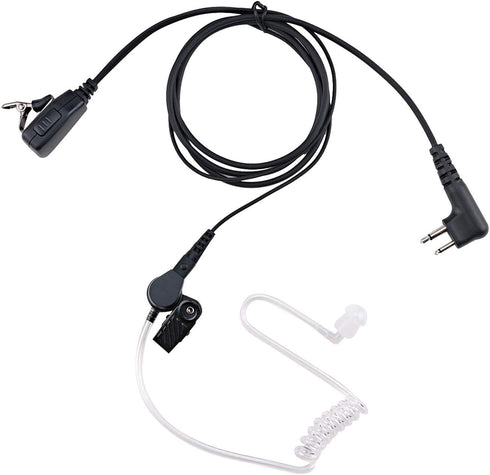 RDM2020 Surveillance Acoustic Tube Earpiece Headset with Mic Compatible with Motorola CP200, CLS1110, CLS1410, CLS1413, PU Material, Black...