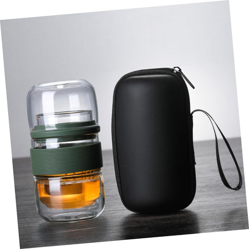 Set Travel Coffee Glass Cup Glass Teapot Glass Tea Kettle Camping Tea Kettle Tea Tumbler with Infuser Drinking Bottle Portable Tea Kettle Glass Te...