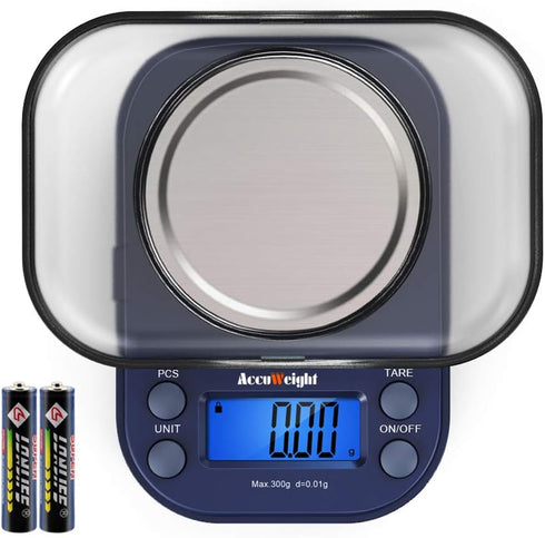 AccuWeight Digital Gram Scale for Weed with 300g/0.01g Limit Small Pocket Coffee Scale with High Accuracy, School Powder Jewelry Scale with Tare a...