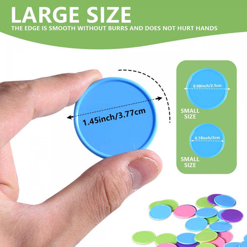 200 Pcs 1.45 Inch Poker Chips with Storage Box for Kids Math Counting Card Game Conters...