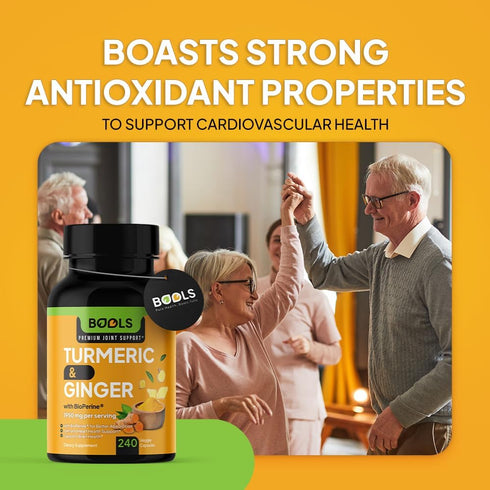 Turmeric Curcumin Supplement with BioPerine & Ginger, Turmeric Curcumin with Black Pepper 1950mg for Max Absorption Joint Support- Non-GMO Turmeri...