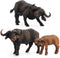 3 Pcs African Safari Bull Action Figure Toy, Realistic Buffalo Figurines Collection Playset Preschool Science Educational Learn Cognitive Props?...