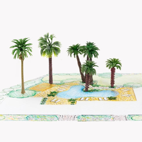 30Pcs Palm Model Trees 1.97-3.54 inch (5-9cm) Green Palm Train Model Trees Diorama Scenery for Miniature Landscape Model Train Railways Building D...