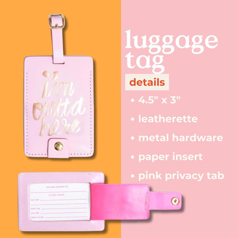 Ban.do Women's The Getaway Luggage Tag, I'm Outta' Here (pink/metallic)...