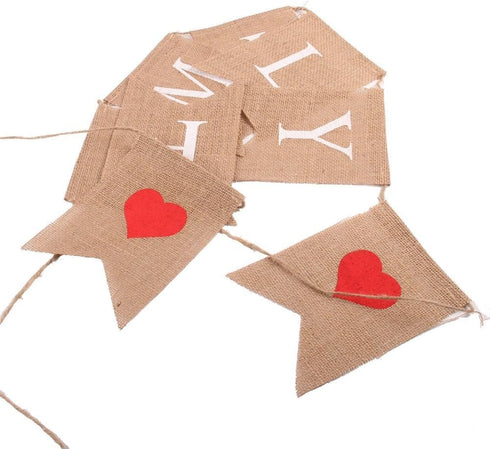 Family Banner Burlap Bunting - Family Reunion Sign & Photo Booth Props for Adoption & Reunion Party Decorations...