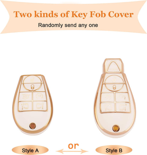 EKALA for Dodge Key Fob Cover, 6 Buttons Soft TPU Full Covers Protector Key Fob Holder with Keychains Fit for Dodge RAM Charger Challenger Jeep Co...