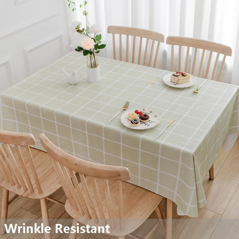 TruDelve Heavy Duty Vinyl Tablecloth Sage Green Plastic Table Cloth Spring Square Tablecloths Waterproof Outdoor Picnic Tables Cover (54'' x 54'',...