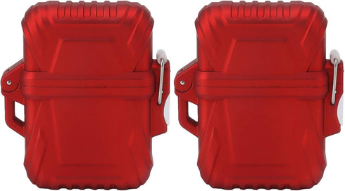 2PCS Torch Lighter Case IP56 Waterproof Portable Torch Lighter Cover for Outdoor Camping Travel (Red)...