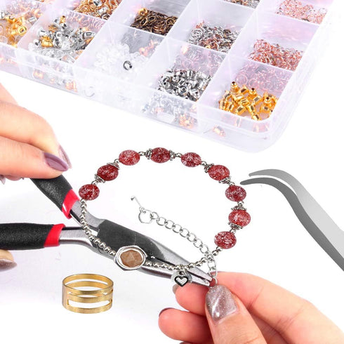 Hypoallergenic Earring Hooks Hicdaw 2500Pcs Earring Making Kit Earring Hooks with Jump Rings Earring Backs Pliers Tweezers Jump Ring Opener for DI...