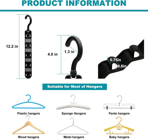 Closet Organizers and Storage,Upgraded Organization and Storage Clothes Hanger,12 Pack College Dorm Room Essentials,Sturdy Closet Organizer Home E...