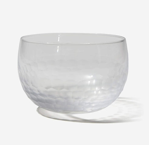 Amehla 18-ounce Nut Bowl, Snack Jar and Candy Dish with Hammered Finish, Handblown Glass End Table Piece...