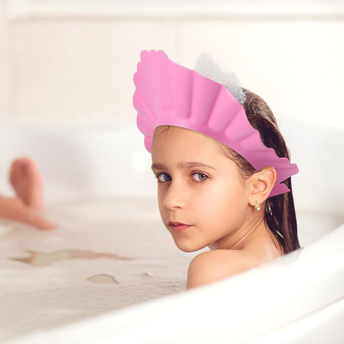 Baby Shower Cap, Adjustable Toddler Hair Washing Shield Shower Cap for Kids Washing Hair Shower Visor Bath Cap for Eye and Ear Protection (Pink)...