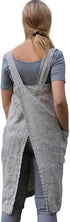 VLZUFE Cotton Linen Apron for women Cross Back Apron Pinafore Dress for Baking Cooking Gardening Work...