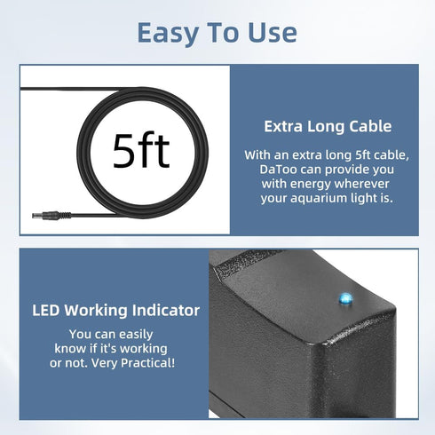 Aquarium Light LED Power Adapter AC 100-240V DC 12V 1A Replacement Power Adapter Fish Tank Light Power Supply Converter with Indicator Light...