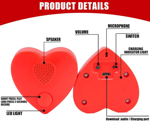 Voice Recorder, 16min USB Downloadable & Recordable Sound Chips Module for Stuffed Animals,Personal Voice Message for Mother's Day Christmas Plush...