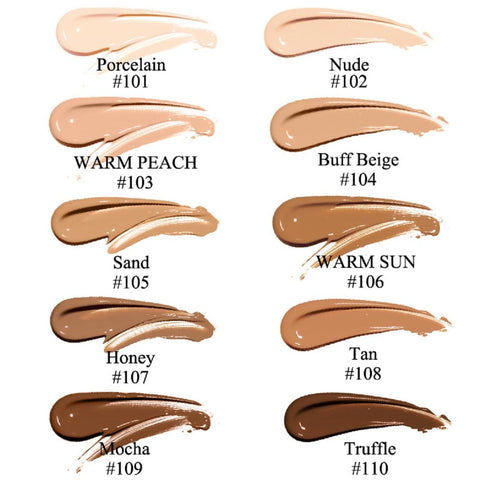 PHOERA Foundation,Flawless Soft Matte Liquid Foundation 24HR Oil Control Concealer Foundation Makeup (1 Pcs-104- Buff Beige)...