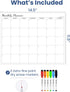 Clever Clean Non-Magnetic Dry Erase Calendar for Fridge, Reusable Calendar with 6 Dry Erase Markers, Whiteboard Calendar Sticks to Any Smooth Surf...
