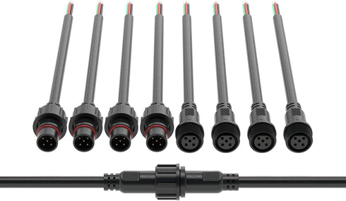 BTF-LIGHTING 5 Pin Electrical Connector 22AWG IP65 Male Female Connector 7.87in/20cm Extension Cable for Car,Truck,Boat,Indoor/Outdoor LED Strip L...