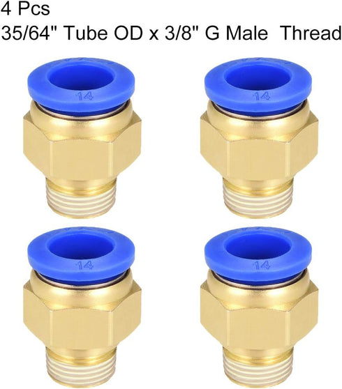 uxcell Straight Pneumatic Push to Quick Connect Fittings G3/8 Male x 14mm Tube OD 4pcs...