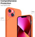 ORNARTO Compatible with iPhone 13 Case 6.1, Slim Liquid Silicone 3 Layers Full Covered Soft Gel Rubber Case Cover 6.1 inch-Orange...