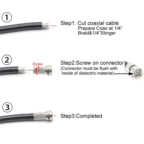 VCE Coaxial Cable Connector 6 Pcs with 3 Pcs Combined Format, 3GHz Coax Coupler for Coaxial Cable Extension, TV Cable Repair, Nickel Plated TV Cab...